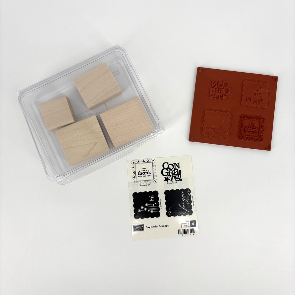 Stampin' Up! 'Say It With Scallops, Unassembled Rubber Stamp Set of 4